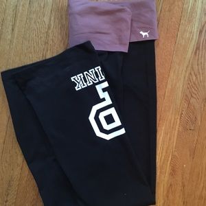 PINK Victoria's Secret Pants - PINK flare yoga pants - logo pink and black | M PINK Victoria's Secret Pants - PINK flare yoga pants - logo pink and black | M